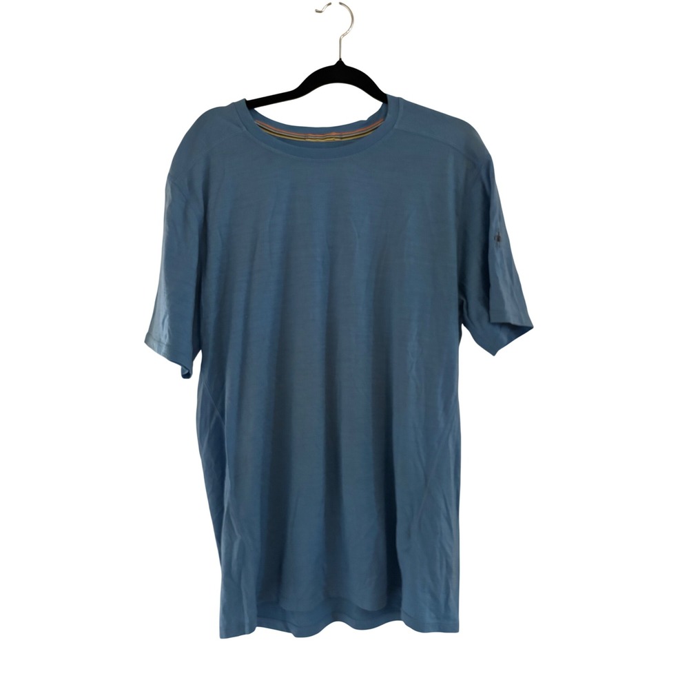Smartwool Merino 150 Base Layer T-Shirt Blue Short Sleeve Wool Blend Mens Large